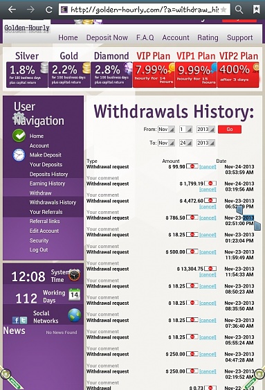 Withdrawals that are pending for more than 12 hours